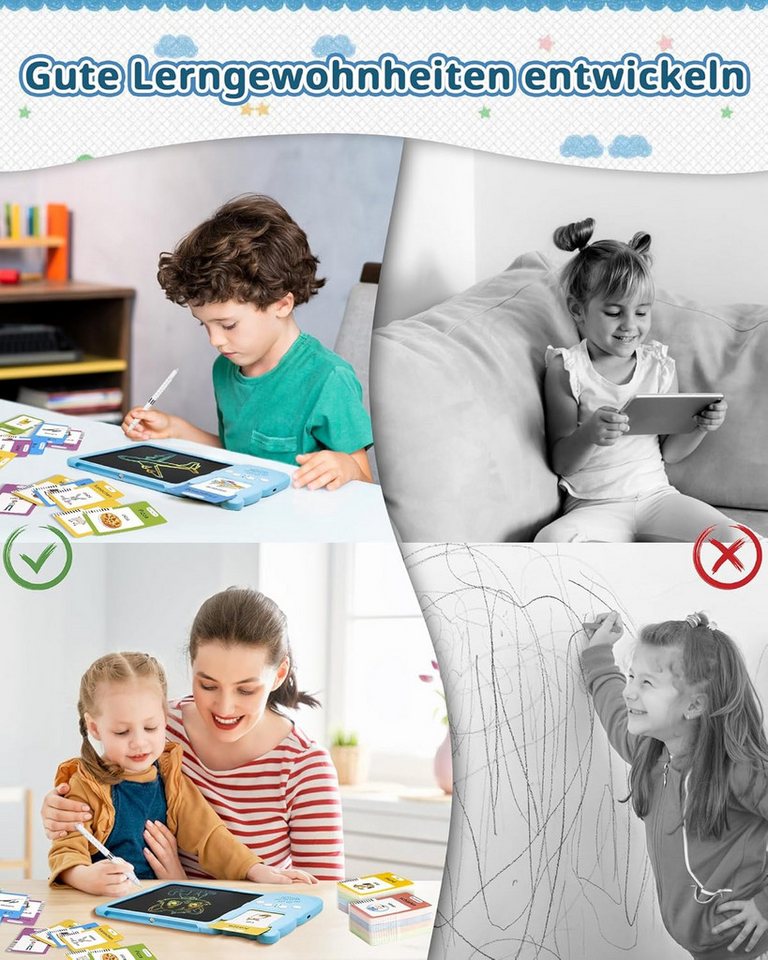 ibettertec Lernspielzeug Sprechende Flash-Karten,Spielzeug,Deutsch Lernspielzeug,510Wörter (Deutsch und Englisch Lernen für Kinder, 2 in 1 Lernspielzeug Lesen u – Bild 4 von 5