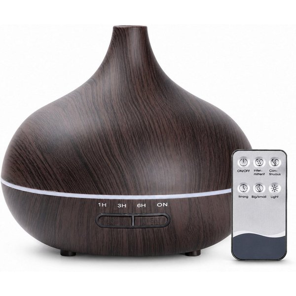 ibettertec Luftbefeuchter mit Aroma Diffuser, Ultraschall für Schlafzimmer, 0,55 l Wassertank, Duftspender mit Fernbedienung, LED-Nachtlicht für Wohnräume