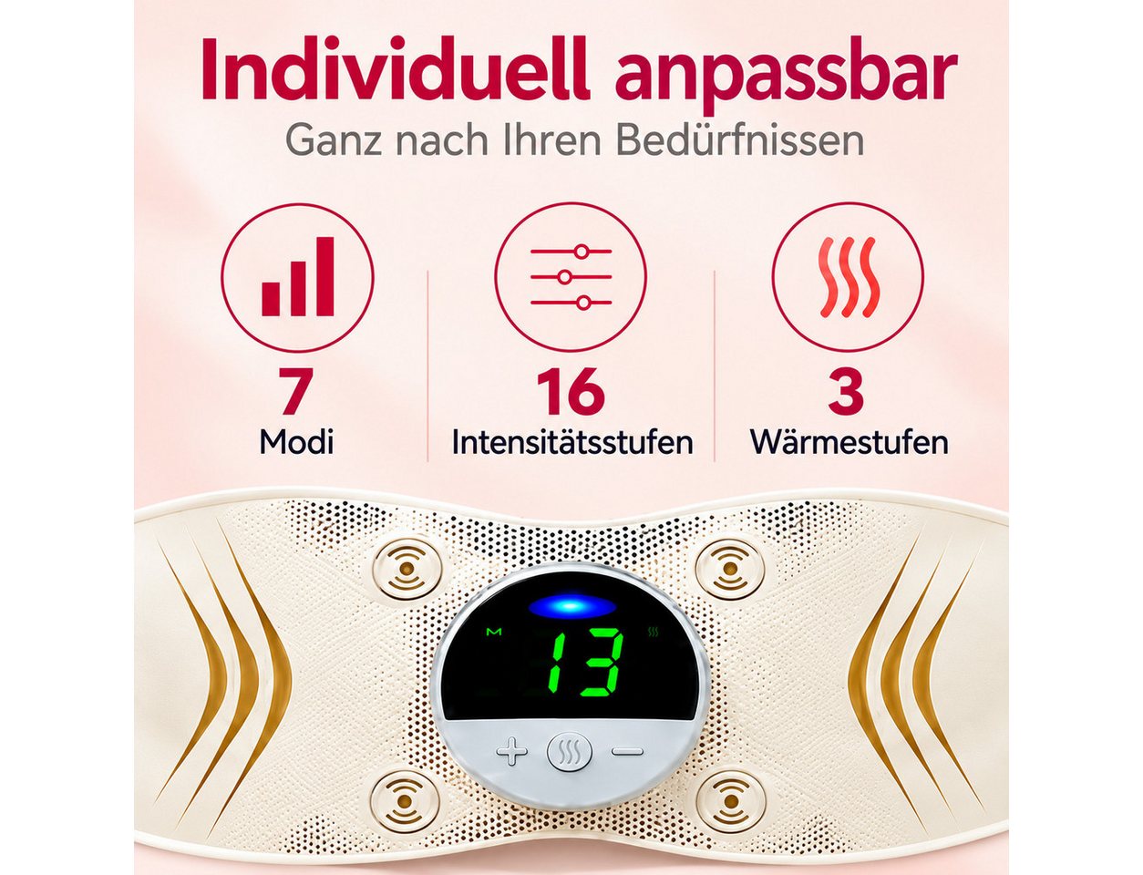 ibettertec Massagegerät Elektrisch Bauchtrainer,Taillenmassagegerät,Muskelstimulator,7 Modi, für Herren und Damen zum Muskelaufbau, für Bauch, Taille, Hände und – Bild 2 von 5