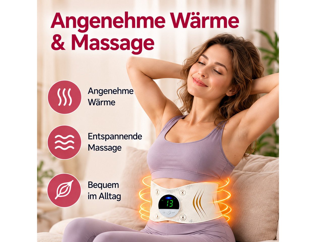 ibettertec Massagegerät Elektrisch Bauchtrainer,Taillenmassagegerät,Muskelstimulator,7 Modi, für Herren und Damen zum Muskelaufbau, für Bauch, Taille, Hände und – Bild 3 von 5