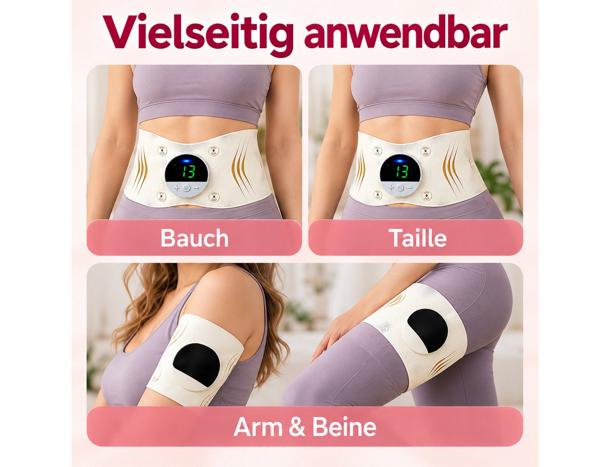 ibettertec Massagegerät Elektrisch Bauchtrainer,Taillenmassagegerät,Muskelstimulator,7 Modi, für Herren und Damen zum Muskelaufbau, für Bauch, Taille, Hände und – Bild 4 von 5
