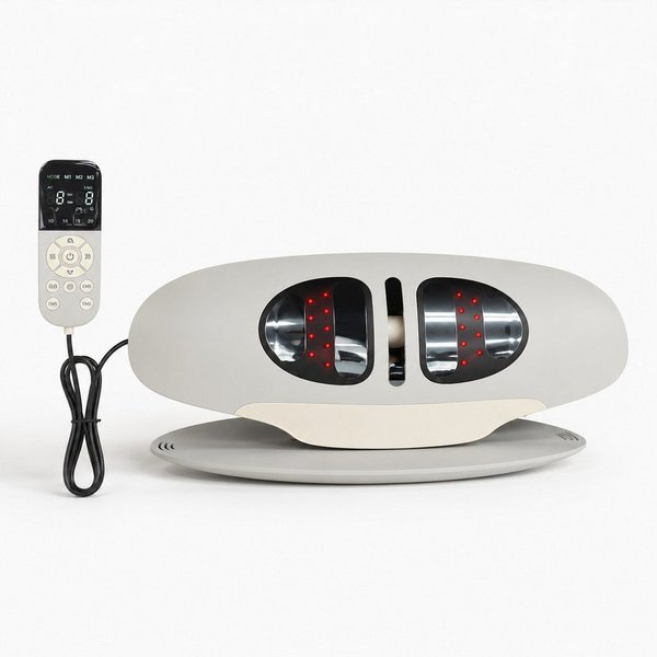 ibettertec Massagegerät Elektrisches Rückenmassagegerät für Lendenwirbel, Rückenmassagegerät mit Wärme & EMS-Impuls 3 Heizstufen 3 Massageprogramme, Lenden-Zugm