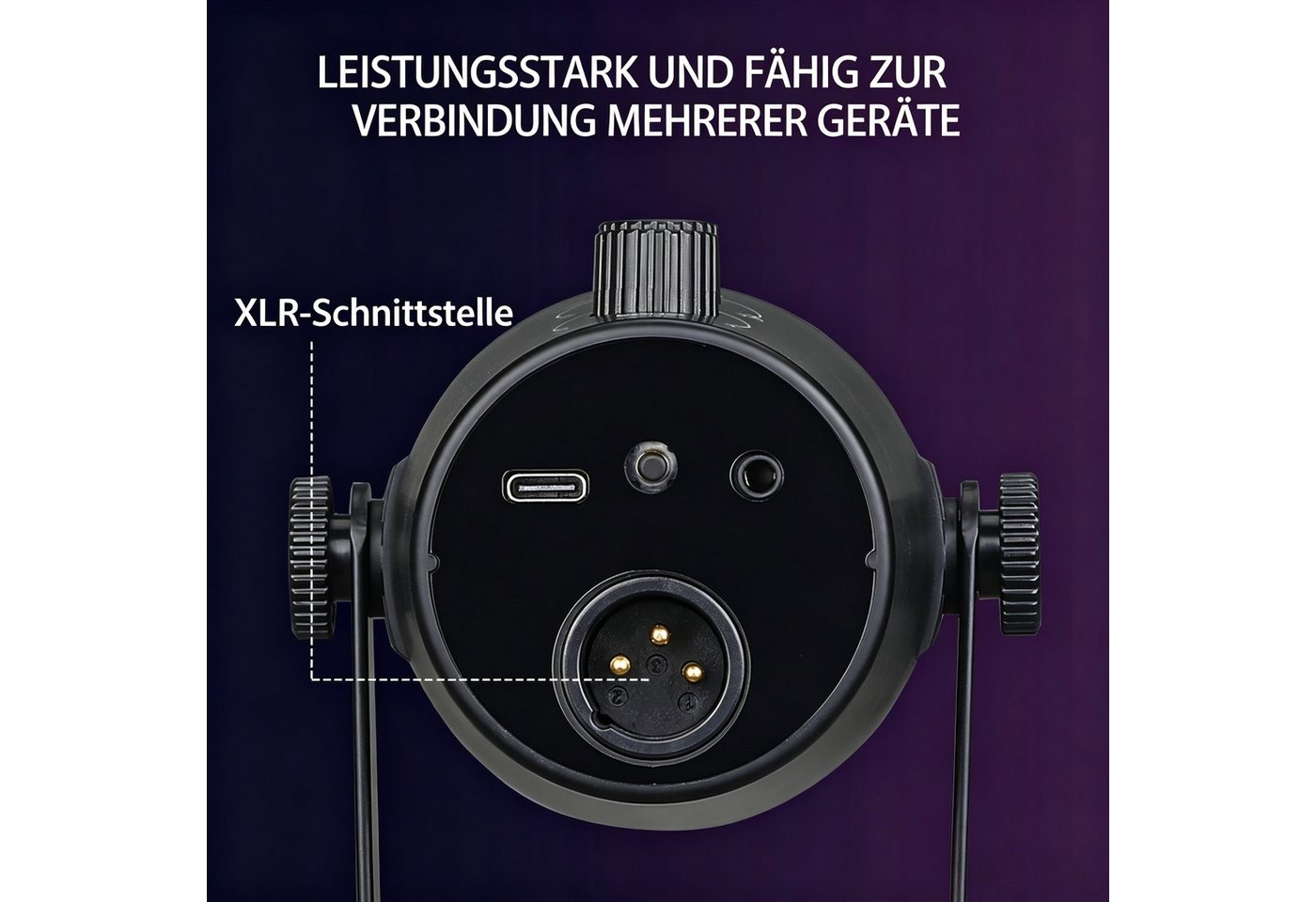 ibettertec Mikrofon Dynamisches Microphone mit XLR/USB Kabel mit Verstellbarer Ständerfuß (Packung), für Podcast-Studios,Kompatibel mit Windows und Mac OS – Bild 5 von 5