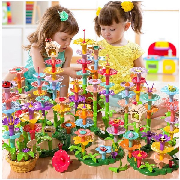 ibettertec pädagogisches Spielzeug, Spiel Set, Mint Spielzeug, Garten Spiel Set Konstruktions-Spielset, (Spar-Set, 1 St., 332-teiliges Blumengarten Bauspielset 