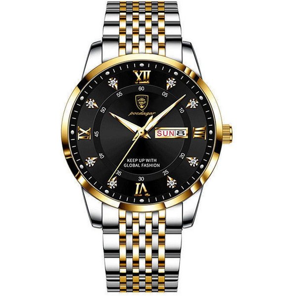 ibettertec Quarzuhr Herren, elegante Herrenuhr mit Edelstahlarmband, (Analoge Armbanduhr für Business, Alltag und Freizeit), 316 Edelstahl, 41 mm, 3 bar, Minera