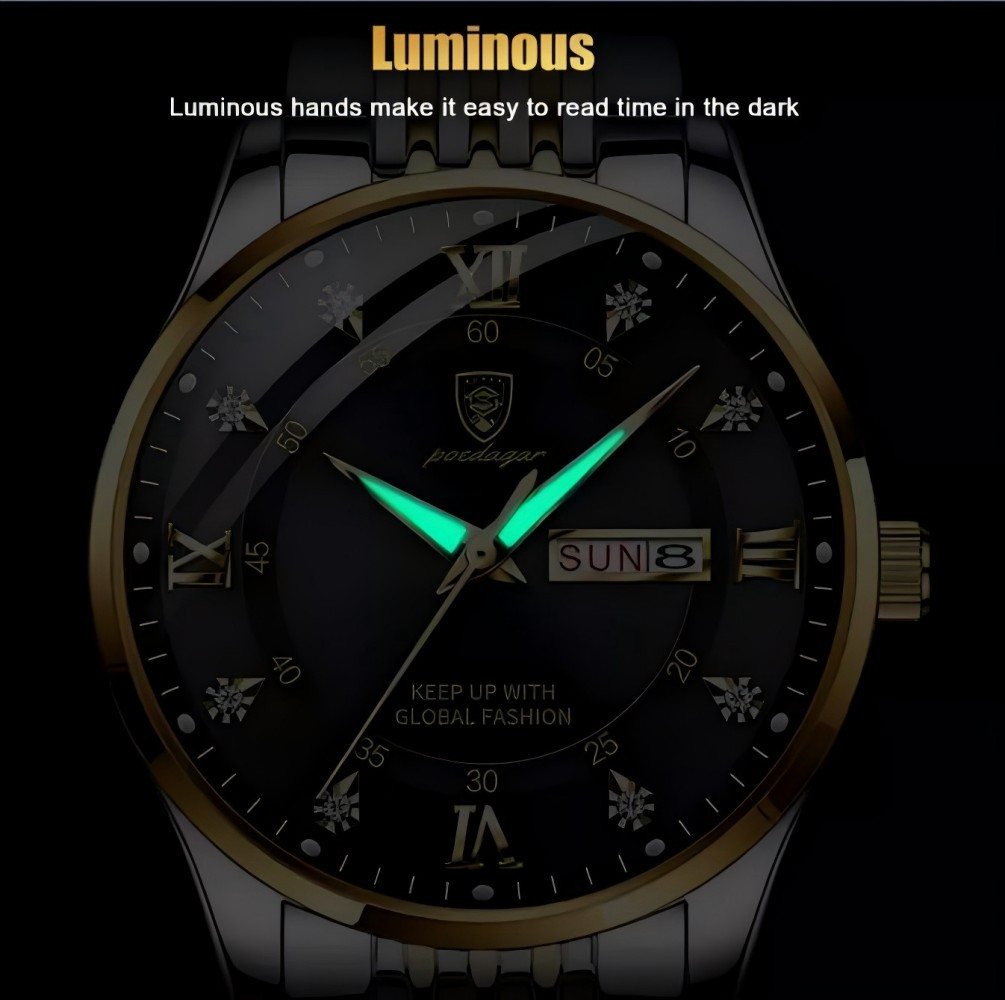 ibettertec Quarzuhr Herren, elegante Herrenuhr mit Edelstahlarmband, (Analoge Armbanduhr für Business, Alltag und Freizeit), 316 Edelstahl, 41 mm, 3 bar, Minera – Bild 5 von 5