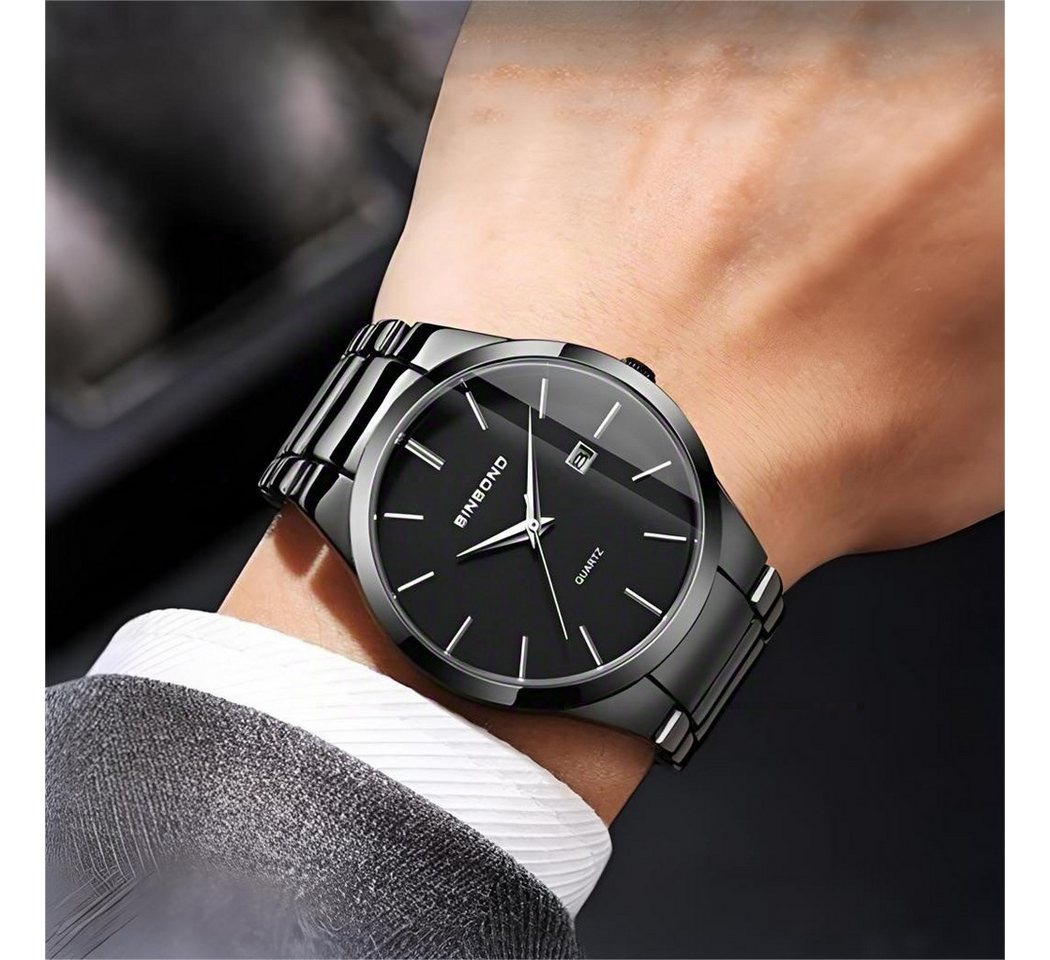 ibettertec Quarzuhr Multifunktionsuhr,Armbanduhr,Herrenuhr,Edelstahlarmband 3ATM, (Datum Analog, inkl. Bandversteller und Reinigungstuch, Geschenk), Chronograph – Bild 2 von 5