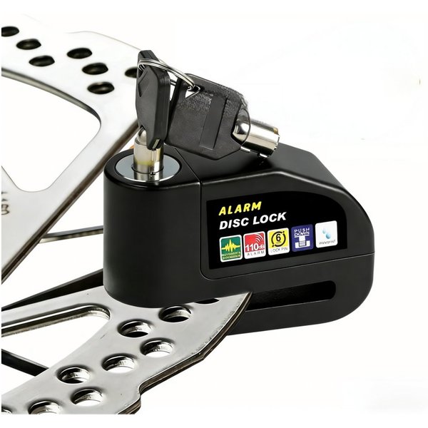 ibettertec Rahmenschloss Bremsscheibenschloss mit 110dB,Diebstahlsicherung,Fahrradschlösser (für Motorrad, Fahrrad, Scooter,Aluminiumgehäuse, Wetterfest & Staub