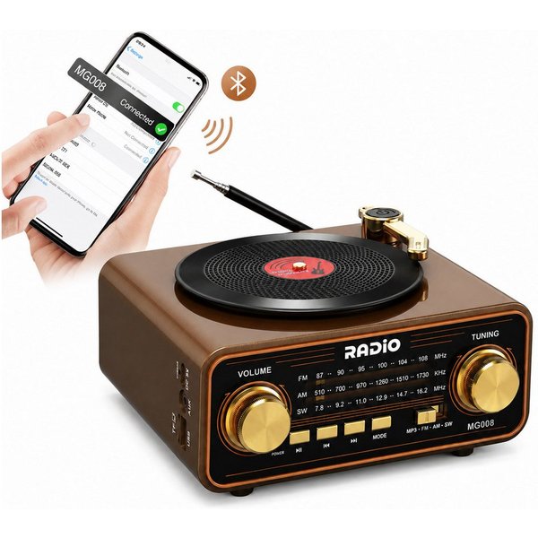 ibettertec Retro Radio mit Bluetooth 6.0, Tischradio Holz mit TF Karte MP3 Player Radio (Klassisches Holzdesign mit moderner Technik – kabellose Musik, vielseit