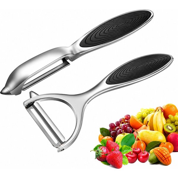 ibettertec Sparschäler Sparschäler 2er Set, Edelstahl Y- & I-Form für Obst & Gemüse, (Sparschäler 2er Set Edelstahl Y- & I-Form Gemüseschäler für Obst Gemüse Ka