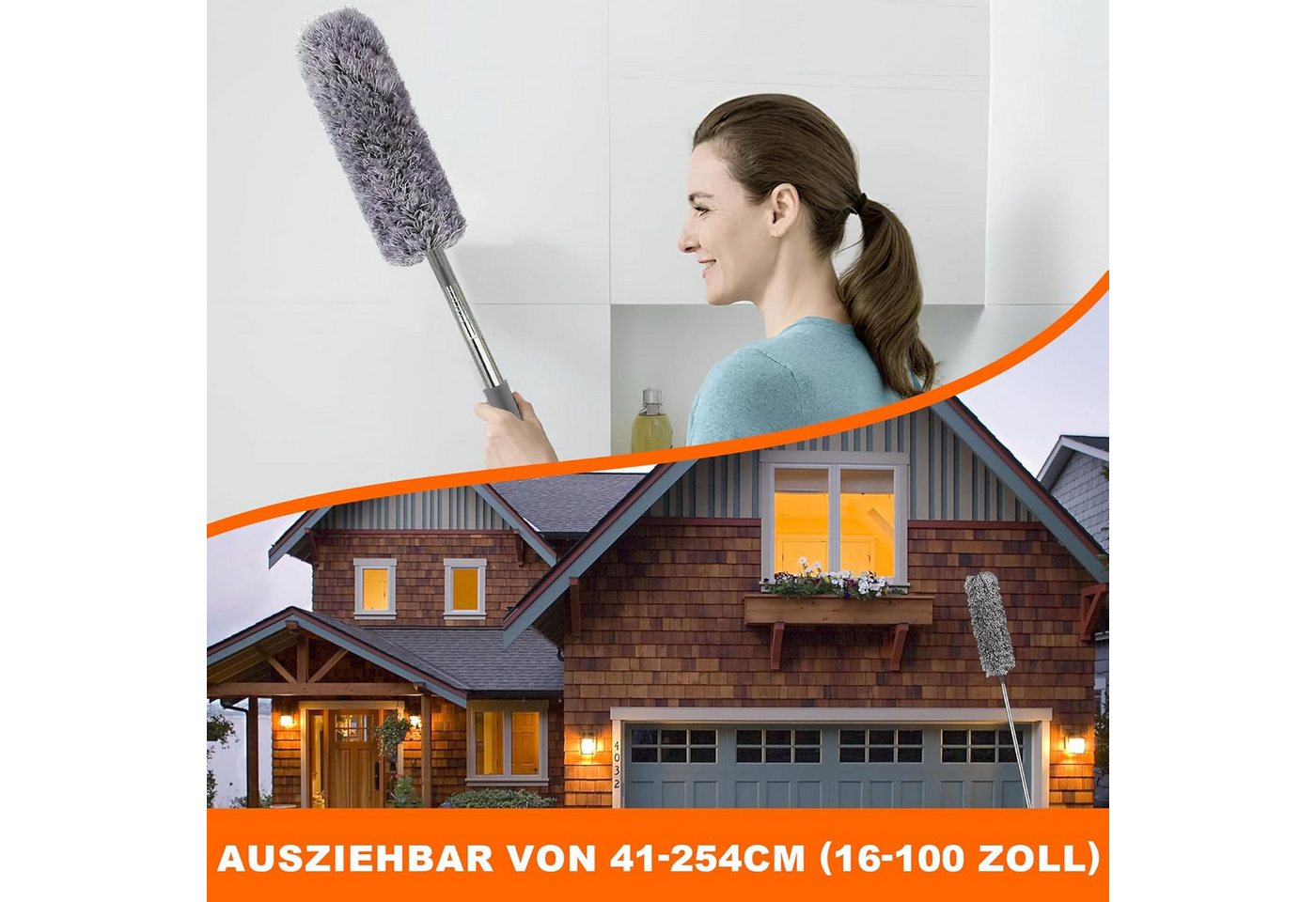 ibettertec Staubwedel Staubwedel Teleskop, Spinnenwebenentferner Mikrofaser Staubwische 7Pcs (7-St), für Reinigung Unter Sofa Spinnweben,Lücken Decken Spinnwebe – Bild 3 von 5