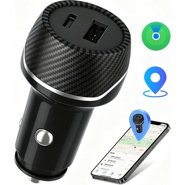 ibettertec Zigarettenanzünder, Auto Ladegerät USB, KFZ Ladegerät USB-Ladegerät (kompatibel mit Apple Find My (nur iOS), USB-C, USB 3.0 Typ A zu AV OUT/Digital, 