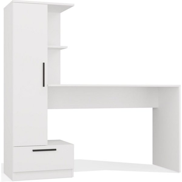 ibonto Regal-Schreibtisch Schreibtisch mit Bücherregal, Schublade und Stauraum, 2-in-1-Kombination