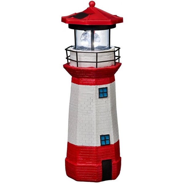 IC Gardenstyle Gartenleuchte LED Solar Leuchtturm mit rotierendem Leuchtfeuer, LED fest integriert, Tageslichtweiß, Einschaltomatik