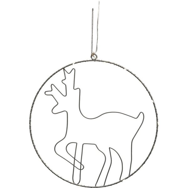 IC Winterworld LED Dekolicht Weihnachtsdeko, LED fest integriert, Warmweiß, Beleuchteter Metall-Ring mit Rentier-Motiv, Ø ca. 30cm