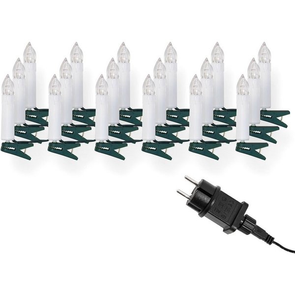 IC Winterworld LED-Lichterkette LED Lichterkette Weihnachtsbaum für innen, strombetrieben, 16-flammig, ohne Batterien, Retro Weihnachtskerzen für den Christbaum