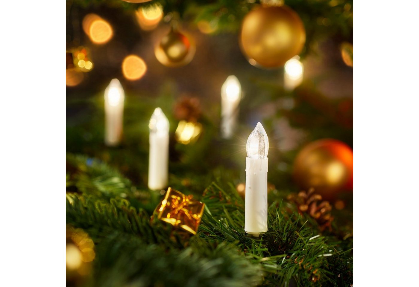 IC Winterworld LED-Lichterkette LED Lichterkette Weihnachtsbaum für innen, strombetrieben, 16-flammig, ohne Batterien, Retro Weihnachtskerzen für den Christbaum – Bild 2 von 4