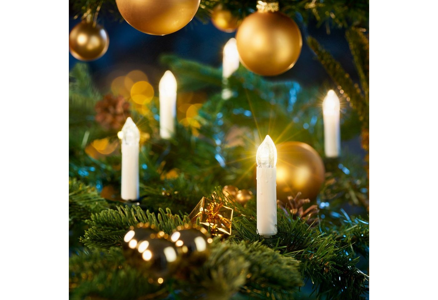 IC Winterworld LED-Lichterkette LED Lichterkette Weihnachtsbaum für innen, strombetrieben, 16-flammig, ohne Batterien, Retro Weihnachtskerzen für den Christbaum – Bild 3 von 4