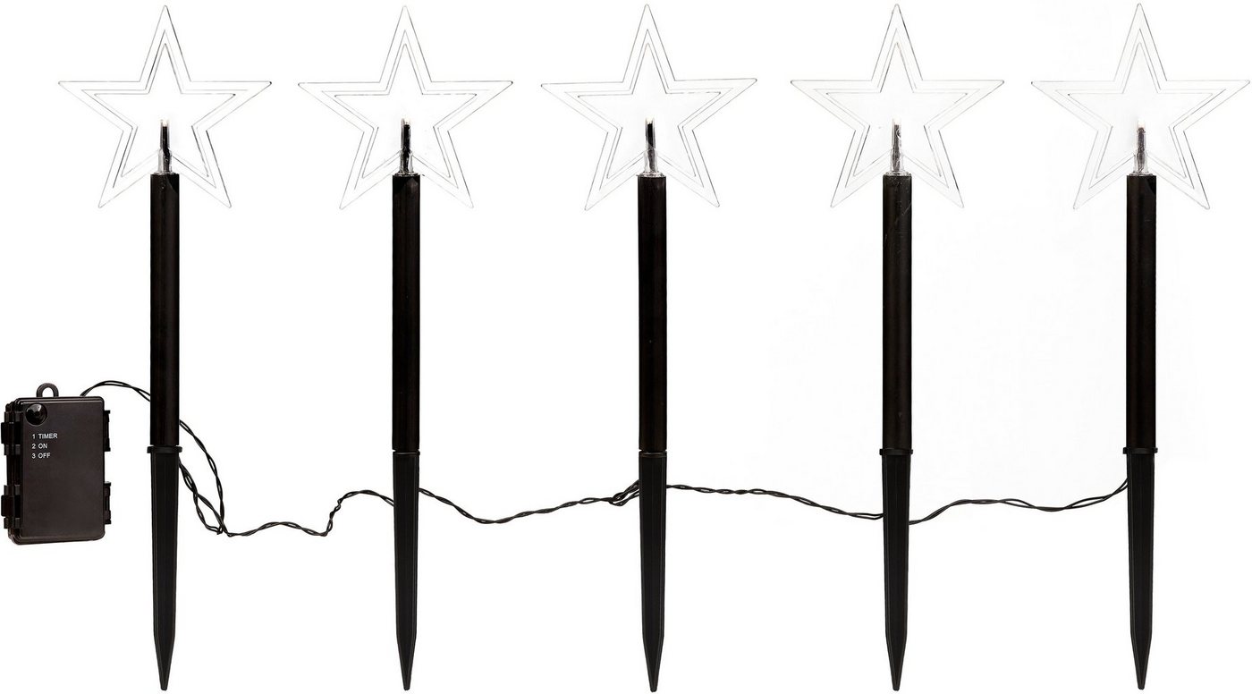 IC Winterworld LED Stern Weihnachtsstern, Weihnachtsdeko, Gartenstecker mit Timerfunktion, für den Innen- und Außenbereich – Bild 2 von 5