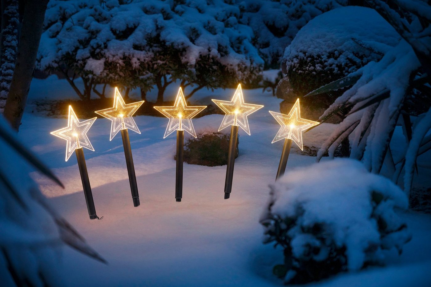IC Winterworld LED Stern Weihnachtsstern, Weihnachtsdeko, Gartenstecker mit Timerfunktion, für den Innen- und Außenbereich – Bild 3 von 5