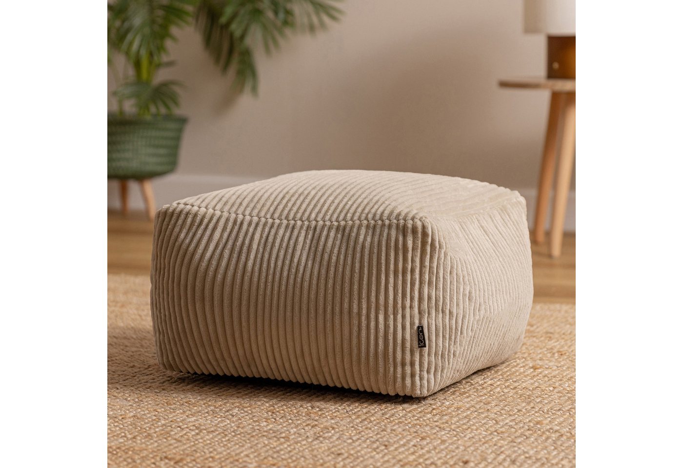 icon Pouf aus Cord „Amara“, mit Füllung, 40x40x25, Made in Germany – Bild 2 von 5