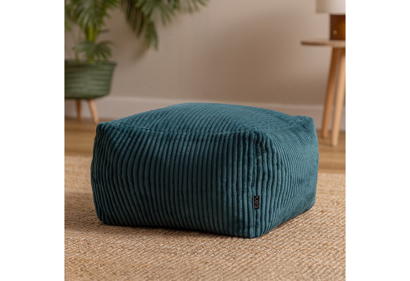 icon Pouf aus Cord „Amara“, mit Füllung, 40x40x25, Made in Germany – Bild 2 von 5