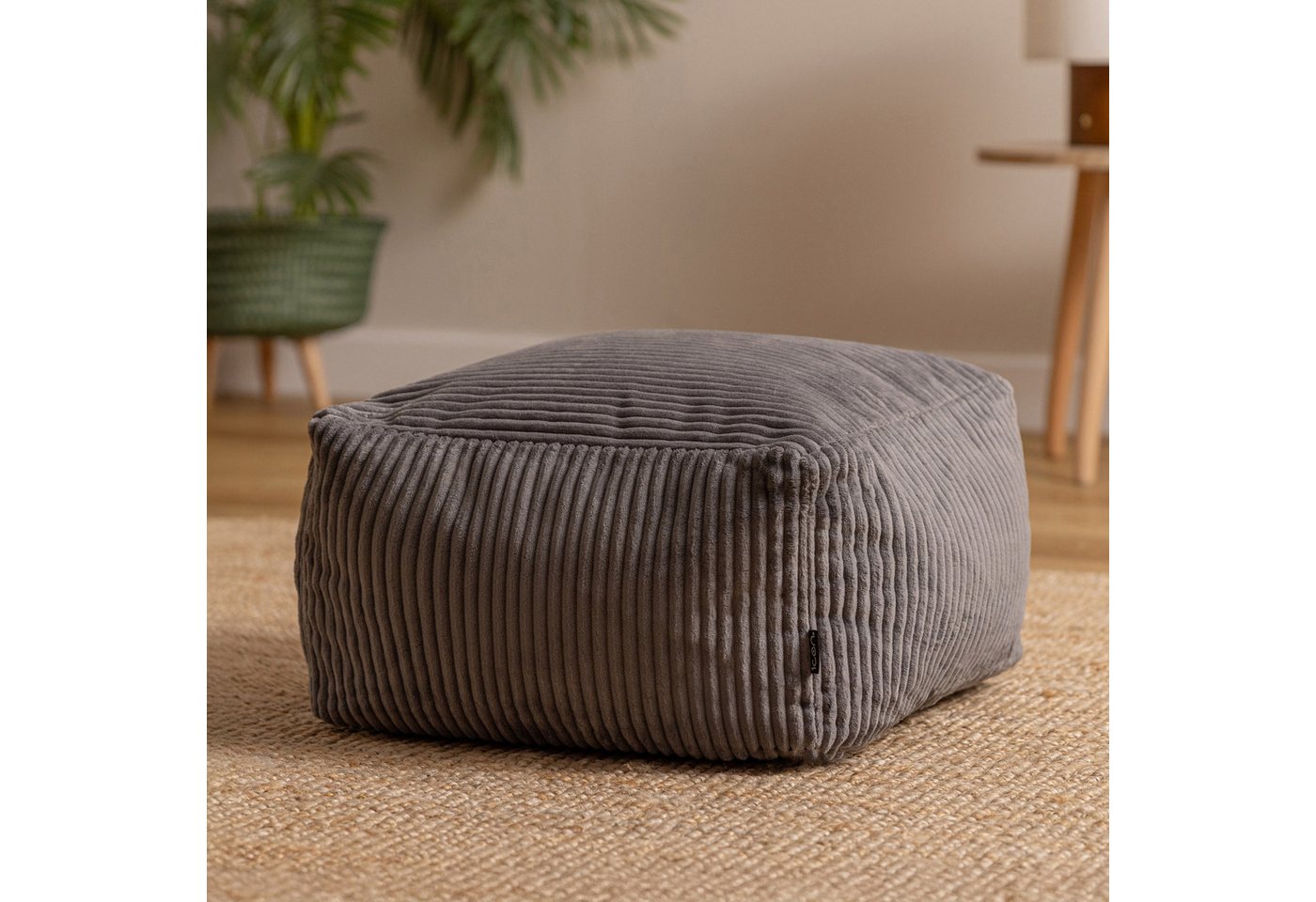 icon Pouf aus Cord „Amara“, mit Füllung, 40x40x25, Made in Germany – Bild 2 von 5