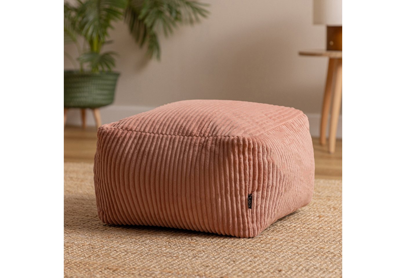 icon Pouf aus Cord „Amara“, mit Füllung, 40x40x25, Made in Germany – Bild 2 von 5