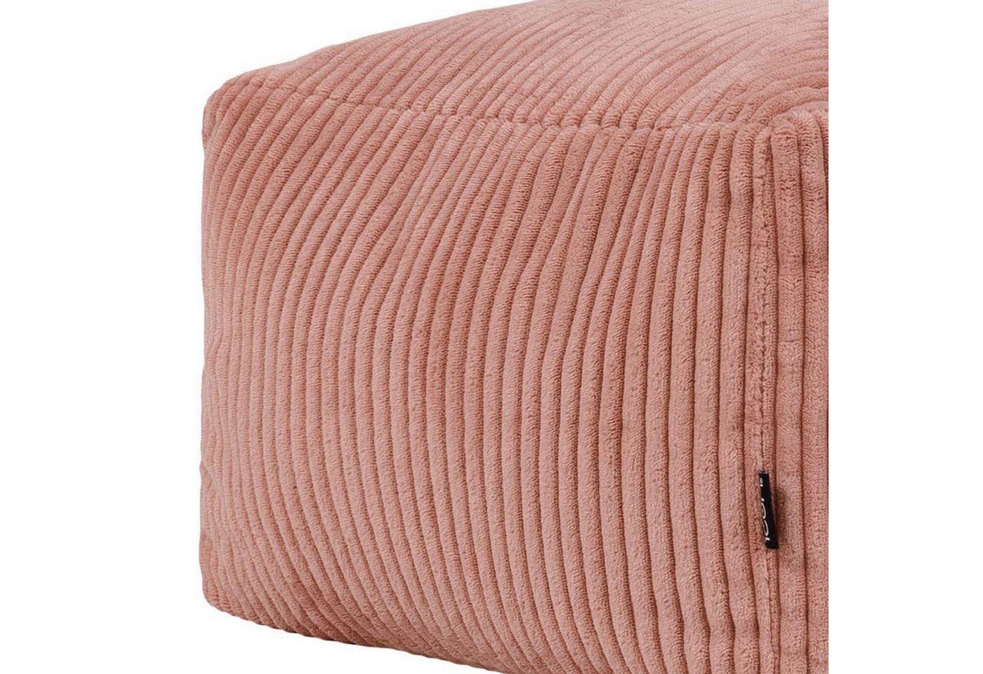 icon Pouf aus Cord „Amara“, mit Füllung, 40x40x25, Made in Germany – Bild 5 von 5
