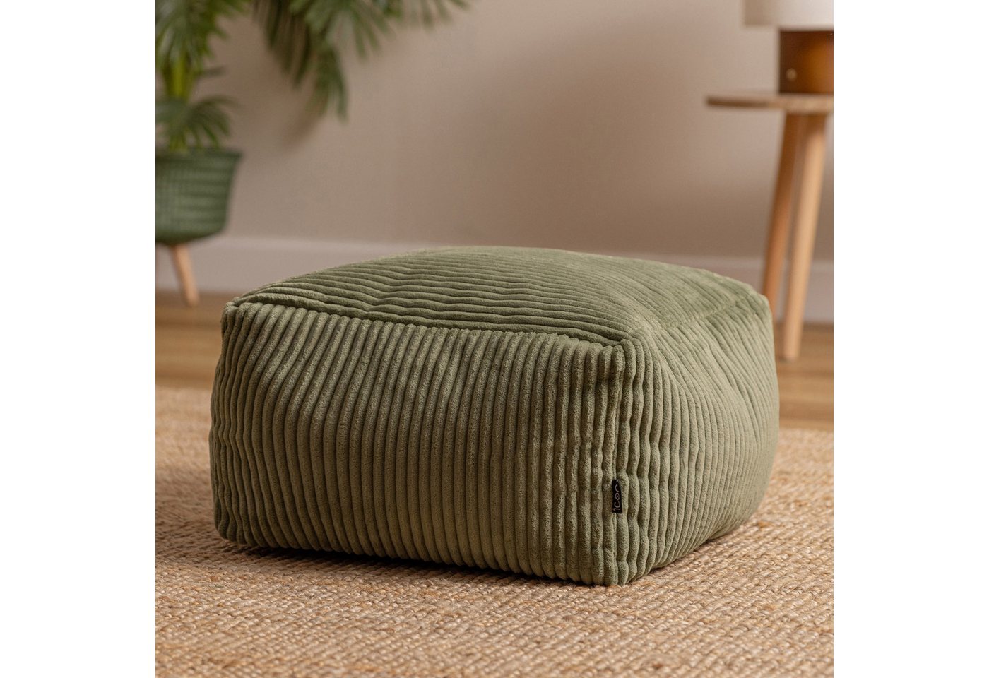 icon Pouf aus Cord „Amara“, mit Füllung, 40x40x25, Made in Germany – Bild 2 von 5