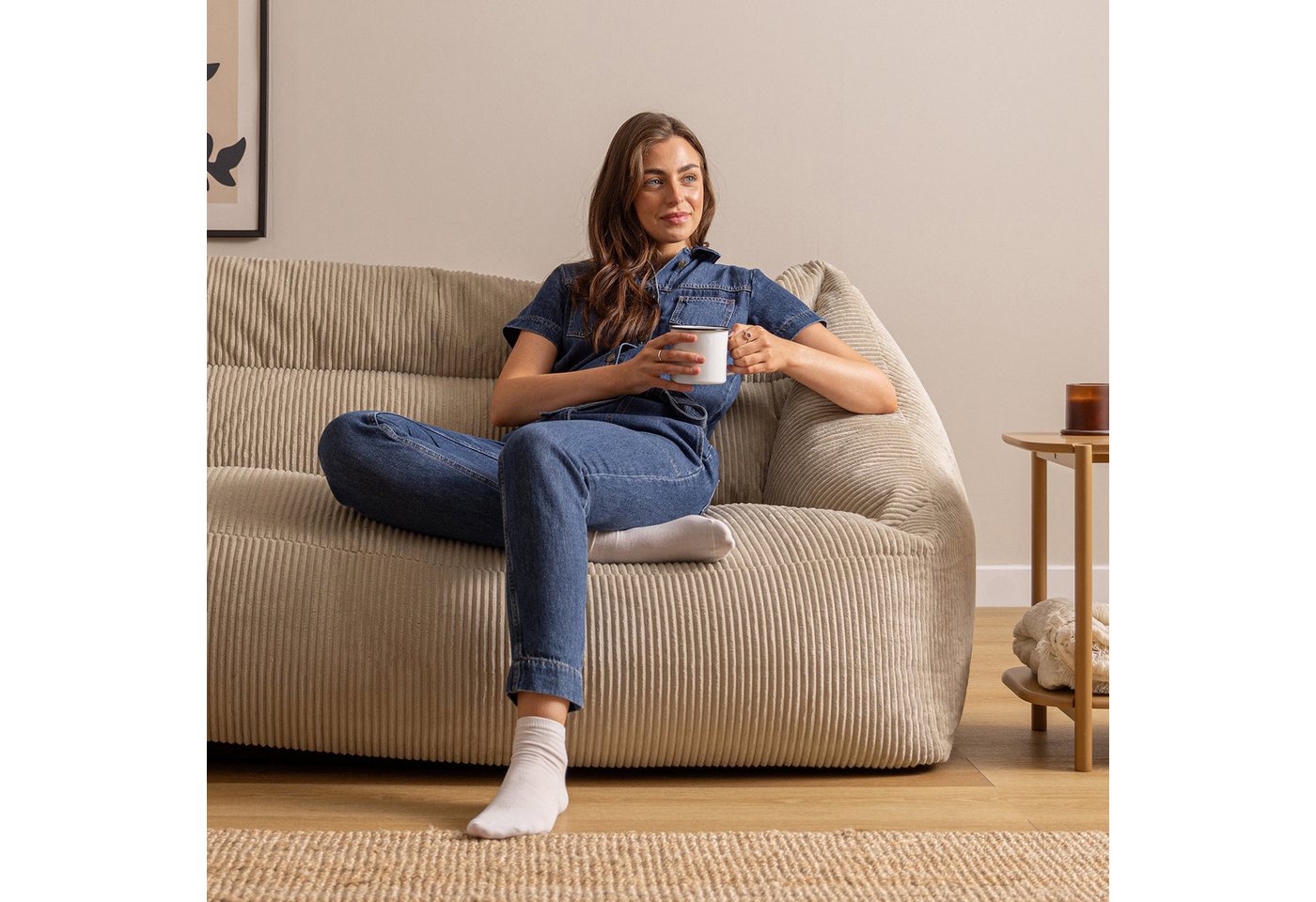 icon Sitzsack cord Sofa Erwachsene „Cecilia", Made in Germany, für Erwachsene, XXL Sitzsack, mit Füllung – Bild 2 von 5