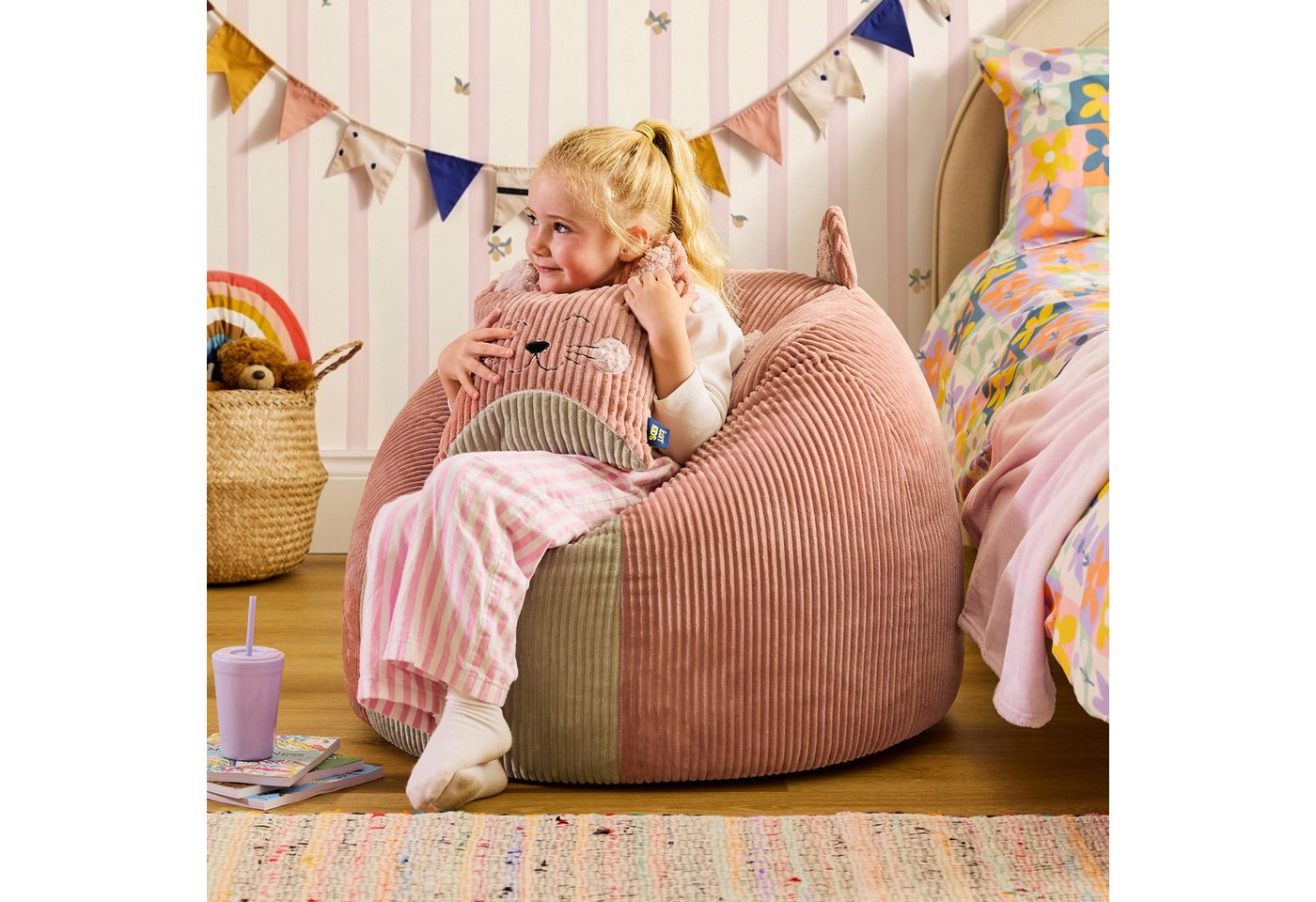 icon Sitzsack Kinder aus Cord Tierfreunde, Made in Germany, für Kinderzimmer – Bild 3 von 5