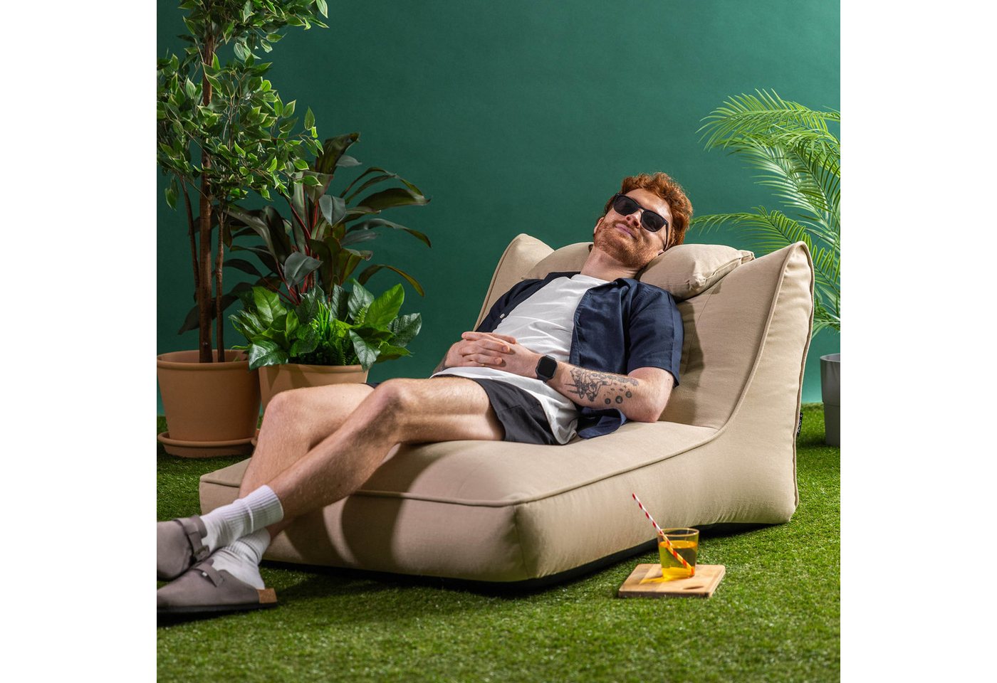 icon Sitzsack Liege aus Olefin „Nova“, mit Füllung, XXL, Made in Germany, für Erwachsene & Kinder, wetterfest – Bild 2 von 5