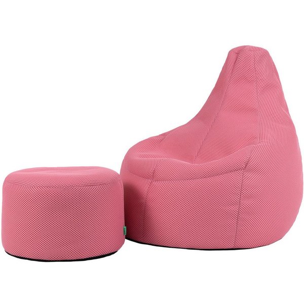 icon Sitzsack Sessel Gaming Stuhl aus Techmesh mit Hocker (Spar-Set, 1 x Sitzsack, 1 x Fußhocker), Sitzsack XXL, Gaming Sitzsack, Made in Germany, Erwachsene & 