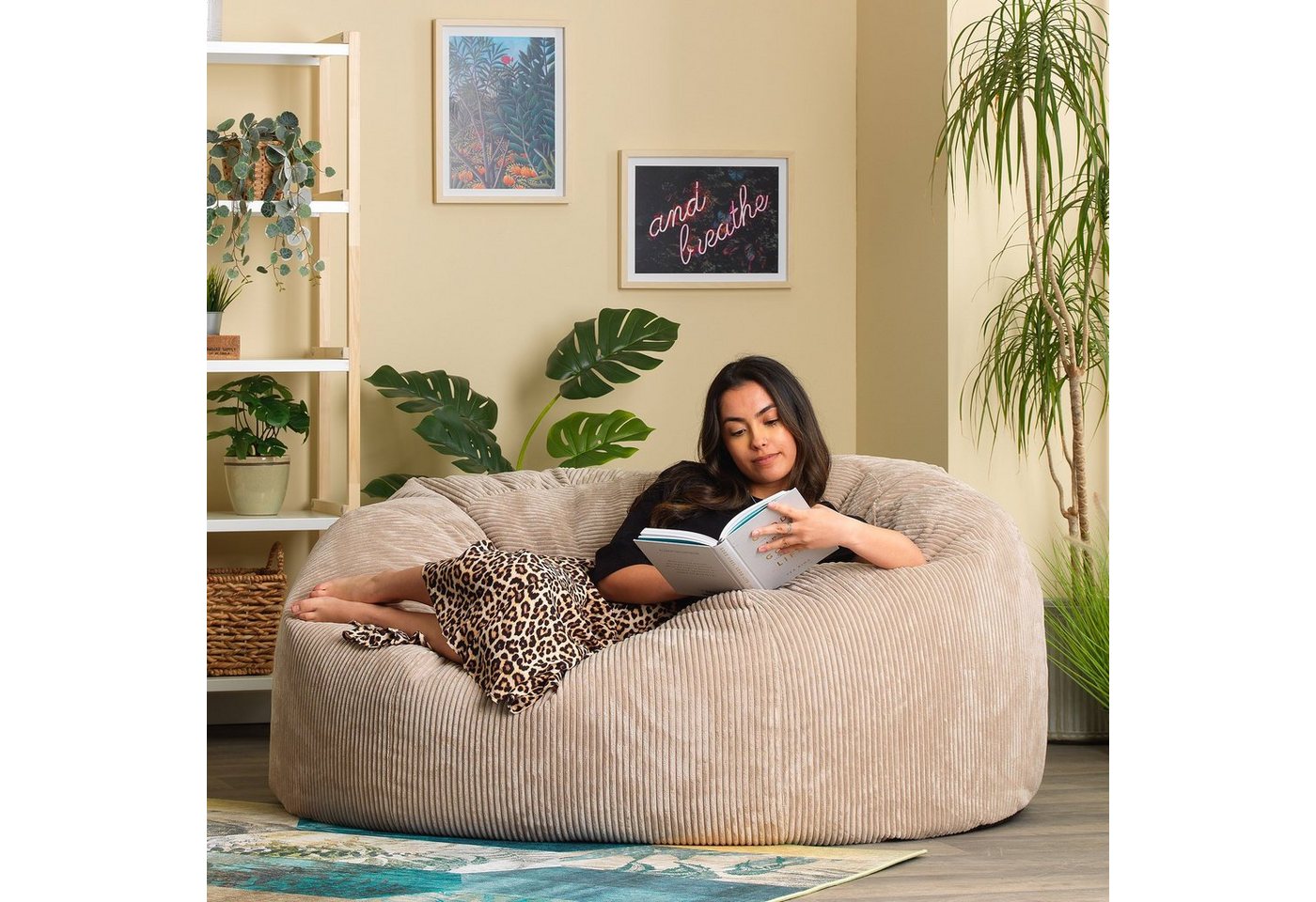 icon Sitzsack XXL Cord Sofa „Soul“, 130x116cm, Made in Germany, Riesen Sitzsack XXL, Erwachsene & Kinder – Bild 2 von 5