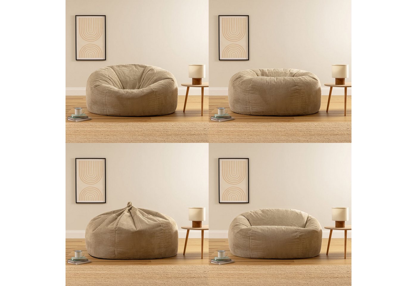 icon Sitzsack XXL Cord Sofa „Soul“, 130x116cm, Made in Germany, Riesen Sitzsack XXL, Erwachsene & Kinder – Bild 3 von 5