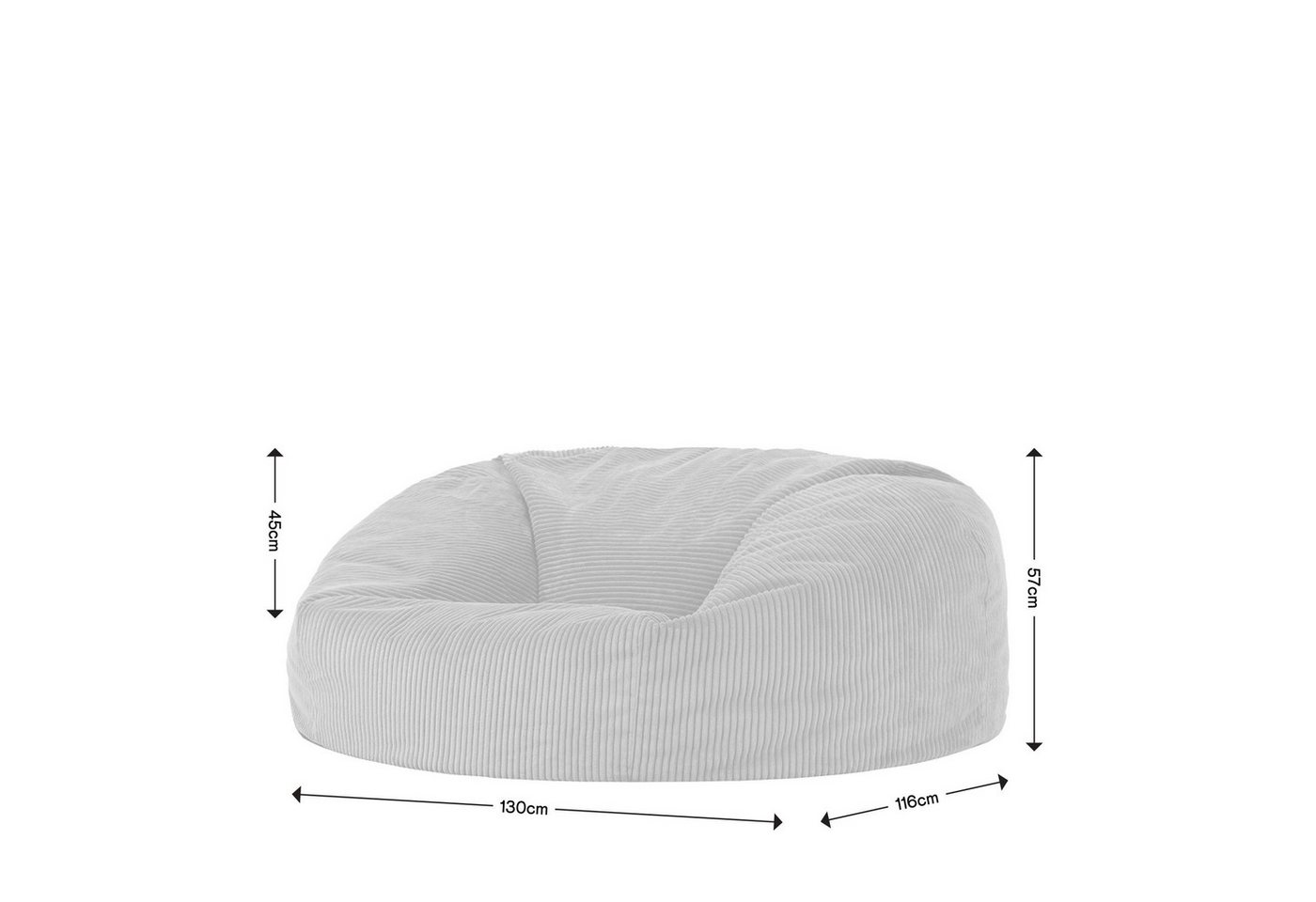 icon Sitzsack XXL Cord Sofa „Soul“, 130x116cm, Made in Germany, Riesen Sitzsack XXL, Erwachsene & Kinder – Bild 5 von 5