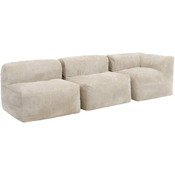icon Sofa Modulares Ecksofa 3 Sitzer aus Cord Flauschig „Zen“, Spar-Set, Schaumstoff Füllung, für Wohnzimmer, für Schlafzimmer