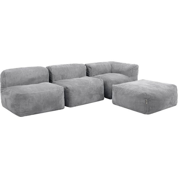 icon Sofa Modulares Ecksofa 4 Stück aus Cord Flauschig „Zen“, Spar-Set, Schaumstoff Füllung, für Wohnzimmer, für Schlafzimmer