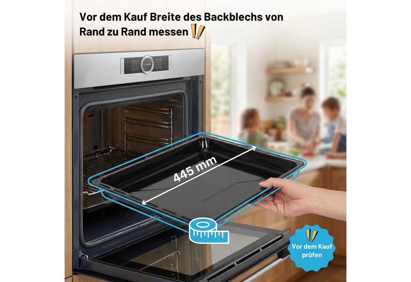 ICQN Backblech 445 x 375 x 25 mm, Emaille, (2-St), Passend für Whirlpool, Ignis, Bauknecht, Indesit, Algor, Neckermann – Bild 2 von 5