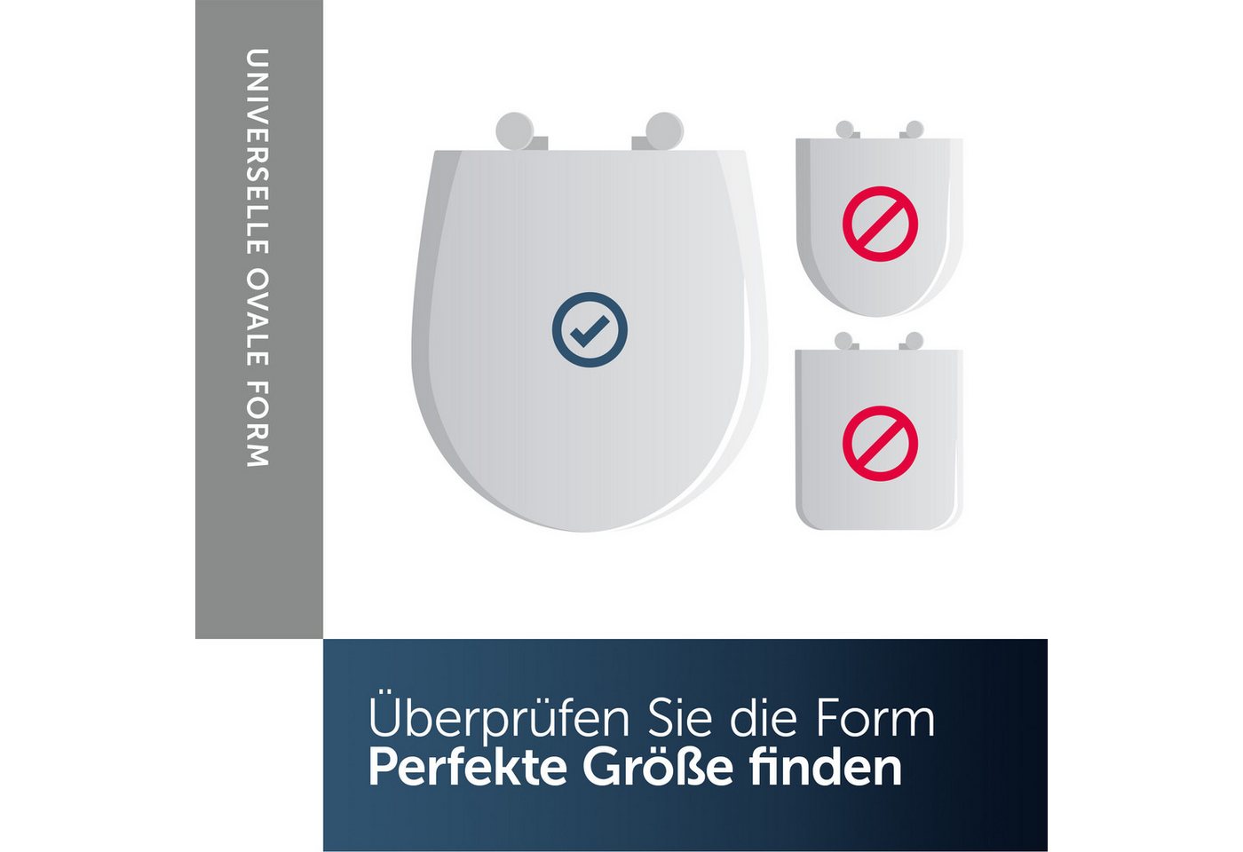 Ideal Standard WC-Sitz Universal WC-Sitz, mit Absenkautomatik, abnehmbarer, bruchsicherer Toilettensitz – Bild 5 von 5