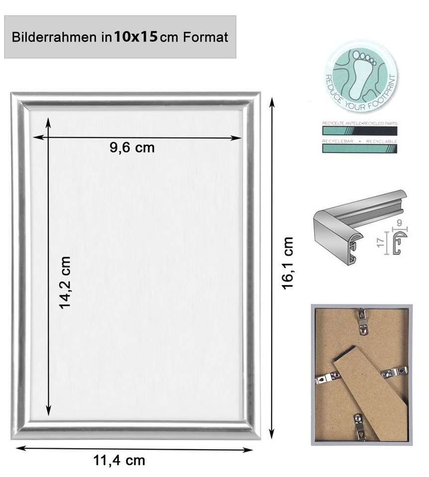 IDEAL TREND Bilderrahmen 2er 3er 5er Pack Bilderrahmen Kunststoff Lifestyle Foto Rahmen Collage, für 5 Bilder (5 St) – Bild 5 von 5