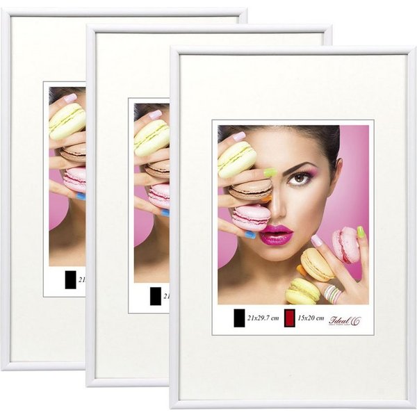 IDEAL TREND Bilderrahmen 2er 3er 5er Pack Photo Style Set Bilderrahmen Wanddeko Collage Poster, für 3 Bilder (3 St), Kunststoff Bilderrahmen mit Papiereinleger 