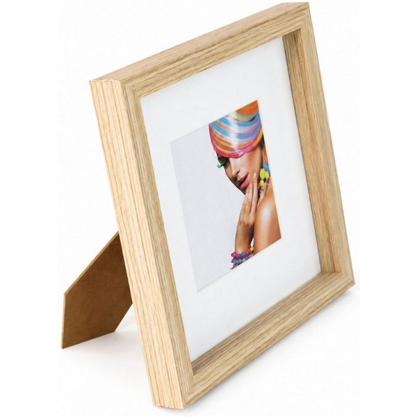 IDEAL TREND Bilderrahmen 3D Objektrahmen Bilderrahmen mit Passepartout & gehärtetem Glas Holz M, für 1 Bilder (1 St), MDF Bilderrahmen mit Passepartout und gehä