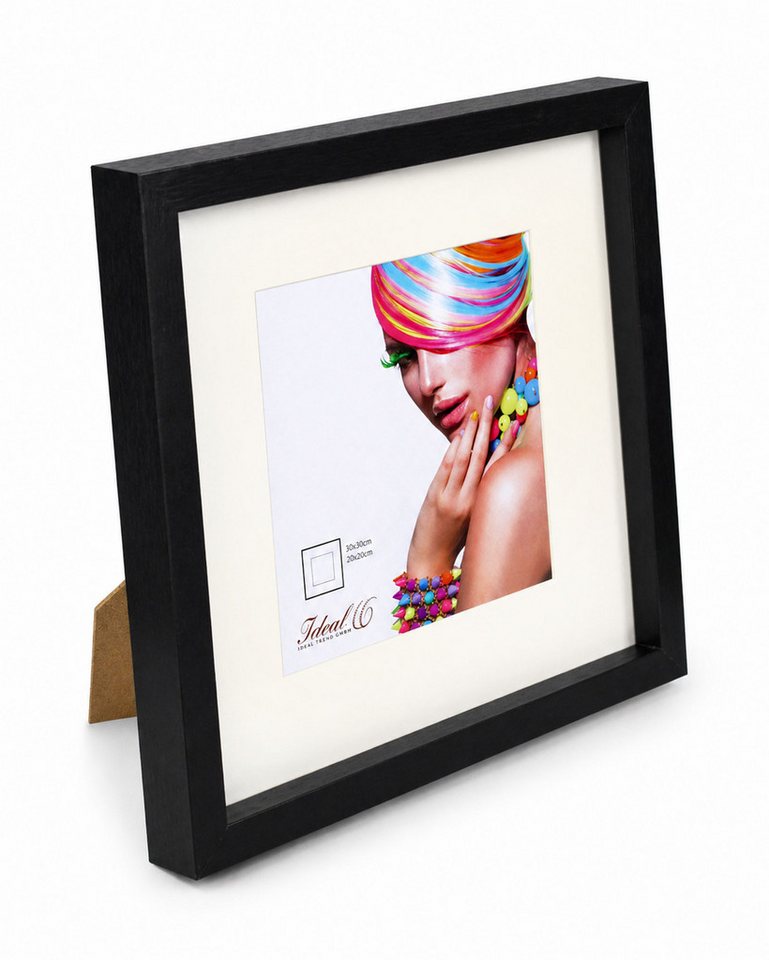 IDEAL TREND Bilderrahmen 3D Objektrahmen Holz Bilderrahmen quadratisch Wanddeko Collage Poster, für 1 Bilder (1 St), Natürliche Holzmaserung sichtbar, leichte F – Bild 3 von 5
