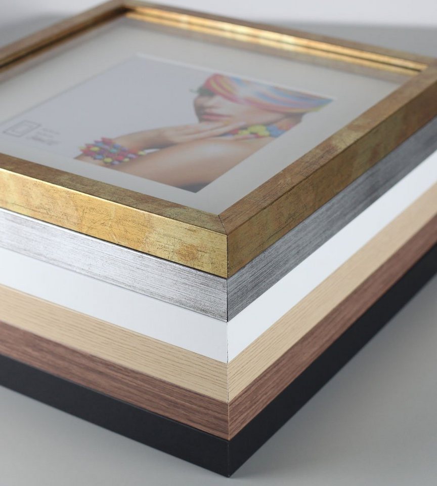 IDEAL TREND Bilderrahmen 3D Objektrahmen Holz Bilderrahmen quadratisch Wanddeko Collage Poster, für 1 Bilder (1 St), Natürliche Holzmaserung sichtbar, leichte F – Bild 2 von 3
