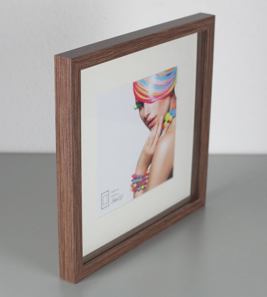 IDEAL TREND Bilderrahmen 3D Objektrahmen Holz Bilderrahmen quadratisch Wanddeko Collage Poster, für 1 Bilder (1 St), Natürliche Holzmaserung sichtbar, leichte F – Bild 3 von 3