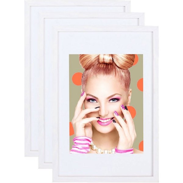IDEAL TREND Bilderrahmen 3er 5er Set Holz Bilderrahmen Lifestyle Plexi Foto Rahmen Collage Wand, für 3 Bilder (3 St), Holz Bilderrahmen mit Papiereinleger und K