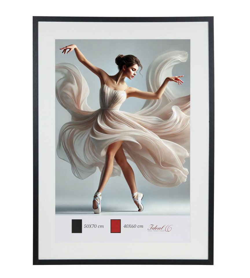 IDEAL TREND Bilderrahmen Holzbilderrahmen mit Passepartout Elegantes Design Foto Rahmen Collage, für 1 Bilder (1 St), Hochwertiges MDF, bruchsicheres Kunststoff – Bild 4 von 5
