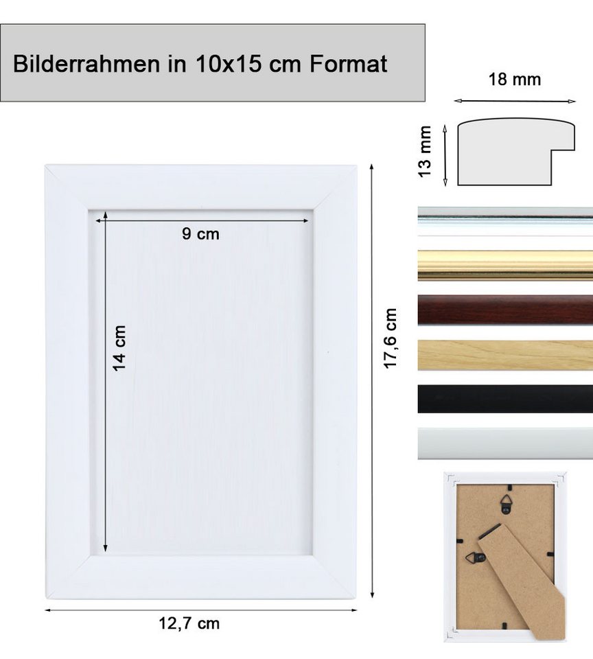 IDEAL TREND Bilderrahmen Kunststoffrahmen mit Klarglas Bilderrahmen PS-1 Frame Foto Collage Por – Bild 5 von 5